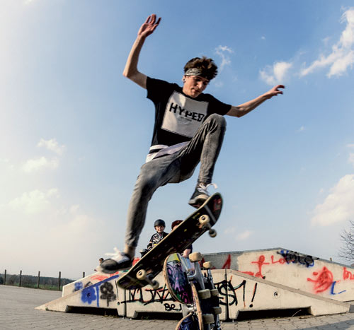 Skateboarder in Action